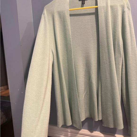 Eileen Fisher M-size light green Merino wool cardigan, soft, lush and cozy - Picture 7 of 10